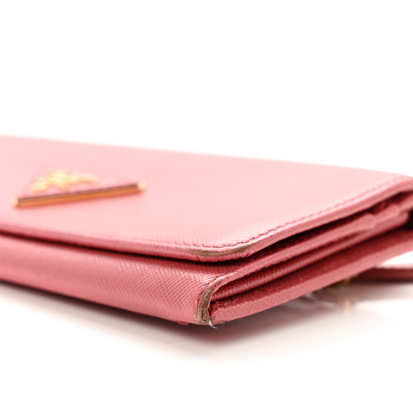 Saffiano Metal Continental Flap Wallet Fragola
