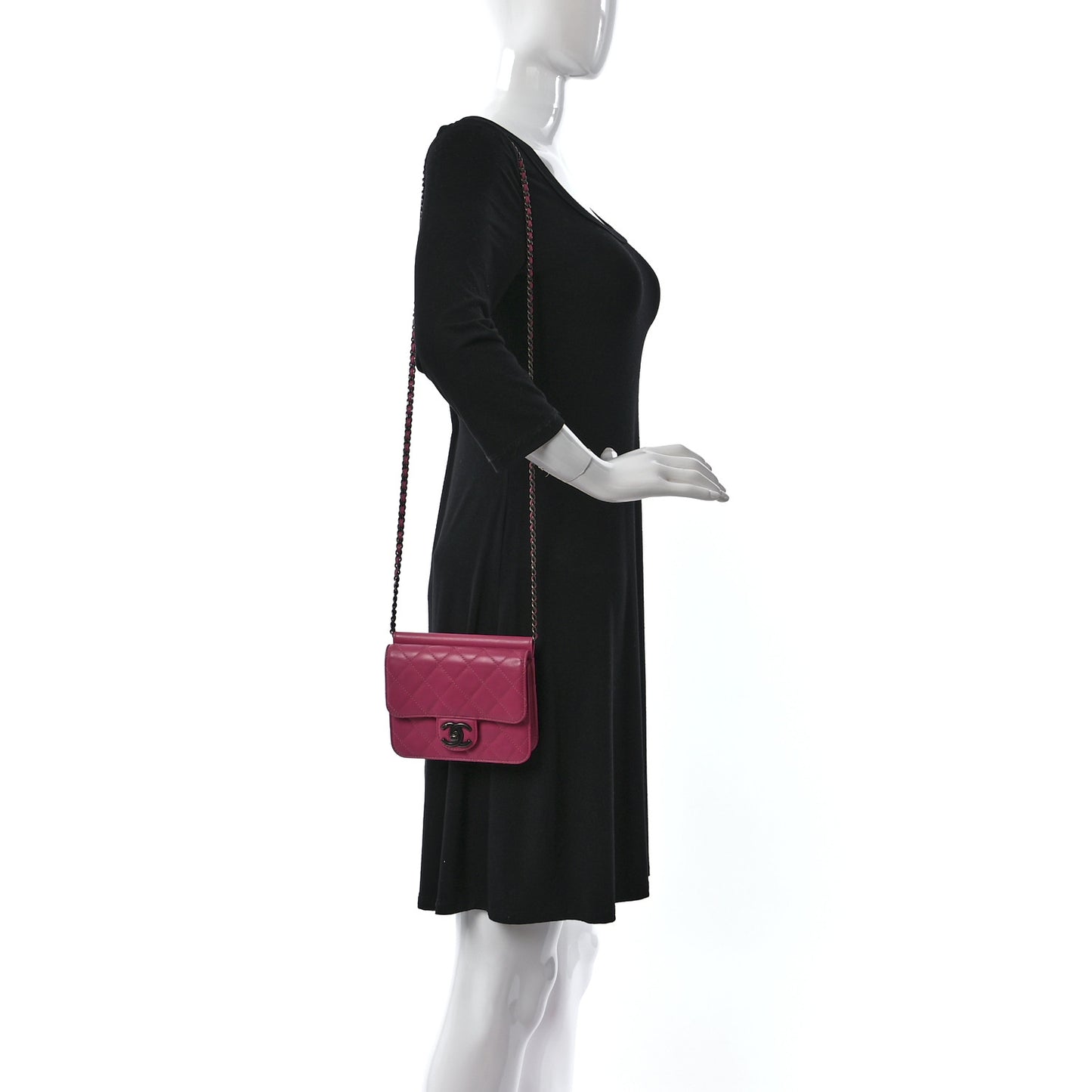 Lambskin Quilted Mini Crossing Times Flap Pink