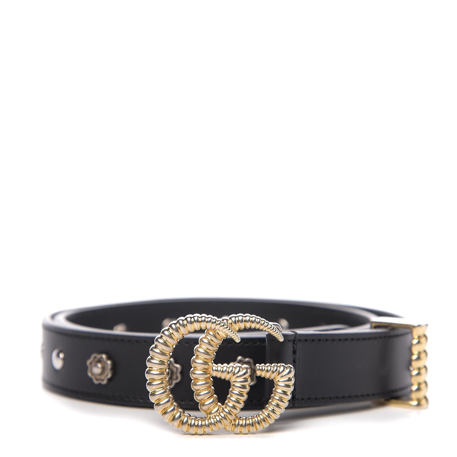 Gucci Calfskin Star Studded Torchon Double G Belt 75 30 Black 1 of 6