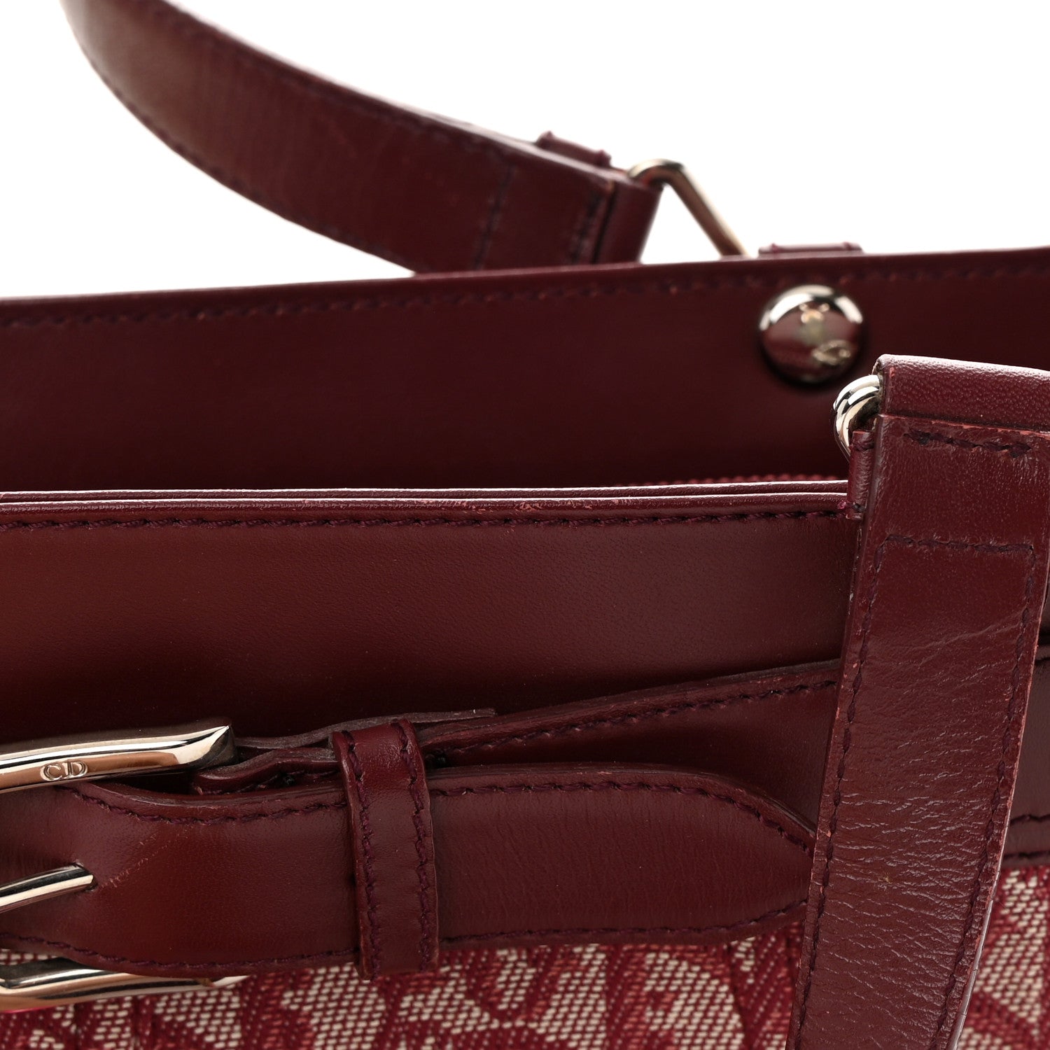 Christian Dior Calfskin Monogram Jeans Pocket Tote Red 16 of 17