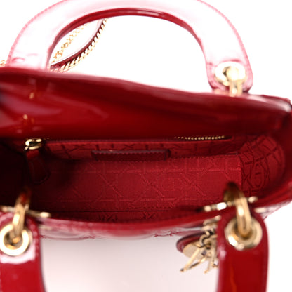 Christian Dior Patent Cannage Mini Lady Dior Red 5 of 9