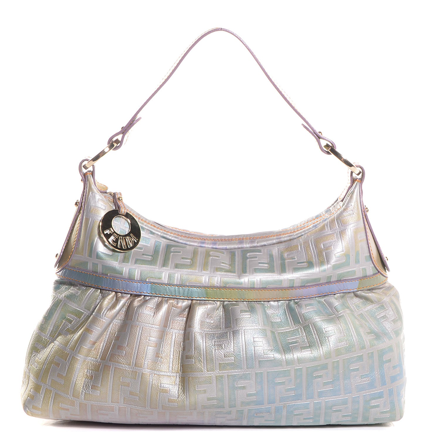 Fendi Metallic Calfskin FF Embossed Chef Hobo Multicolor 1 of 9