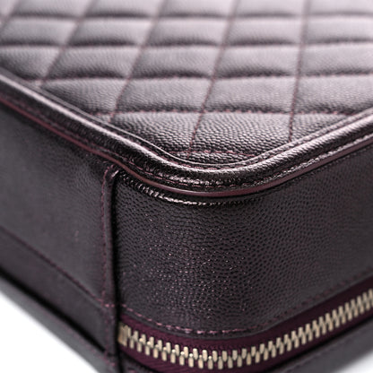 Chanel Iridescent Caviar Quilted Medium CC Filigree Vanity Case Burgundy 11 of 15