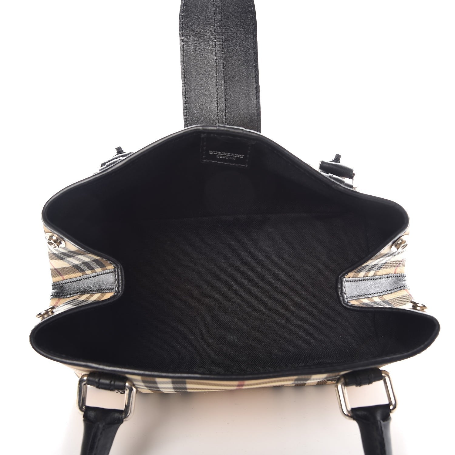 Burberry House Check Small Buckle Tote Black 5 of 7