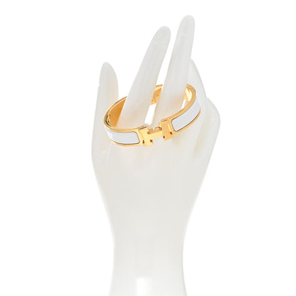 Hermes Enamel Narrow Clic Clac H Bracelet PM White 2 of 4