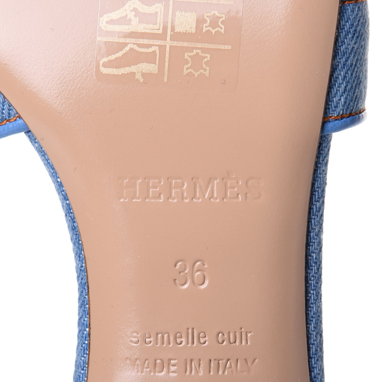 Hermes Denim Oasis Sandals 36 Bleu Clair 8 of 11