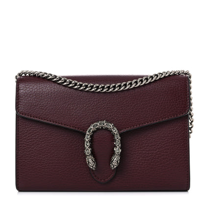 Gucci Dollar Calfskin Crystal Mini Dionysus Chain Wallet Vintage Bordeaux 1 of 9