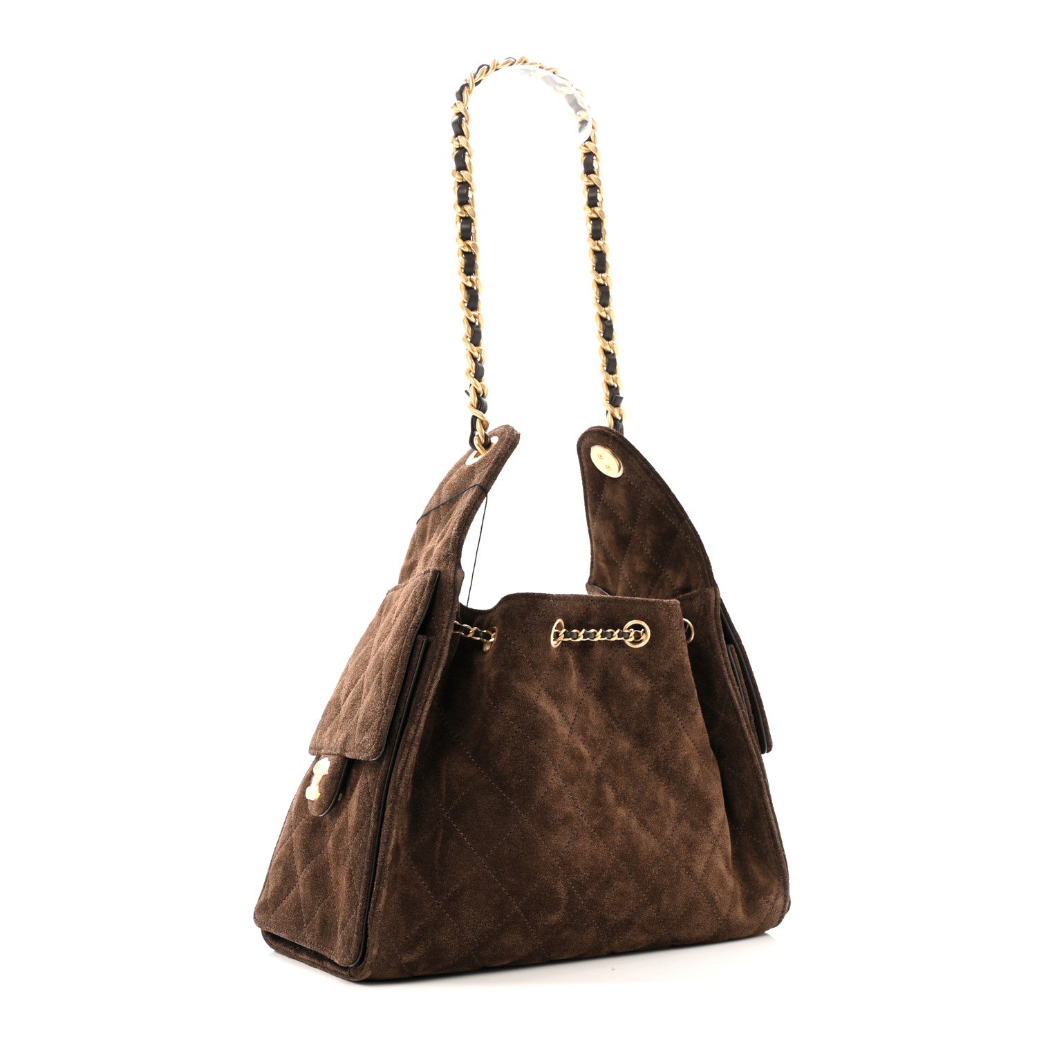 Chanel Suede Quilted Small Chanel 25 Handbag Dark Brown 3 of 12