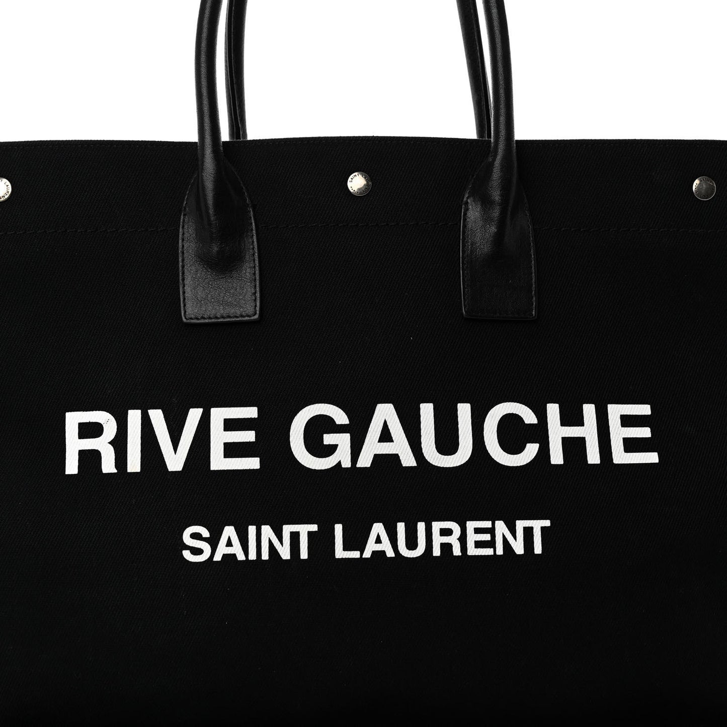 Linen Calfskin Rive Gauche Tote Black