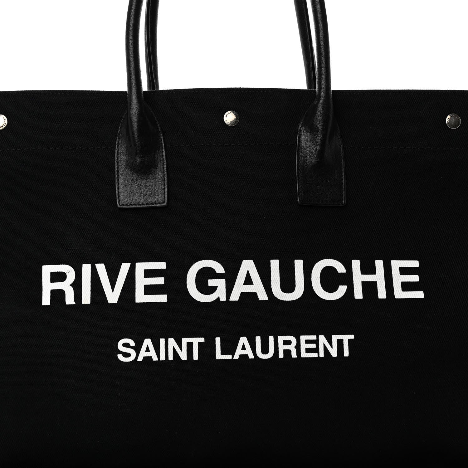 Saint Laurent Linen Calfskin Rive Gauche Tote Black 7 of 13