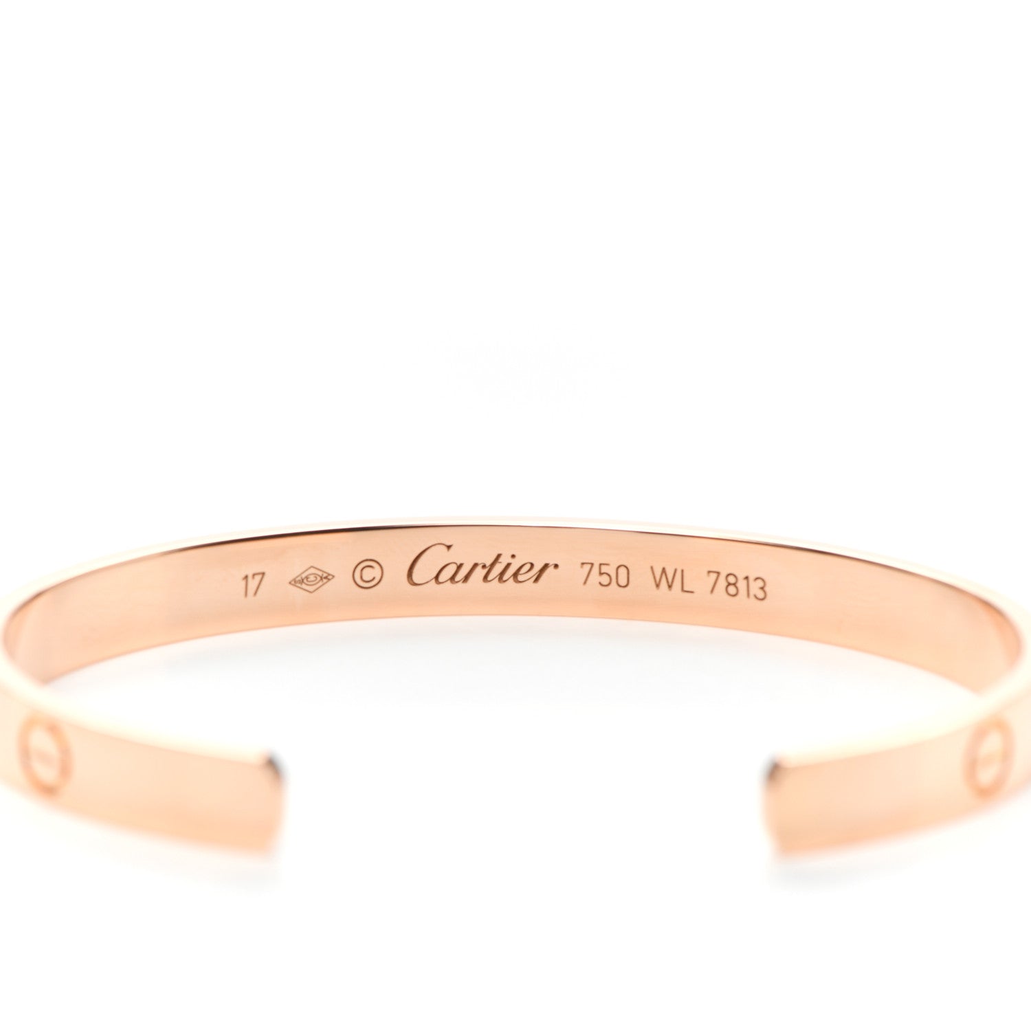 Cartier 18K Pink Gold LOVE Cuff Bracelet 17 4 of 6