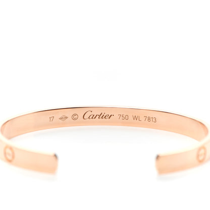 Cartier 18K Pink Gold LOVE Cuff Bracelet 17 4 of 6
