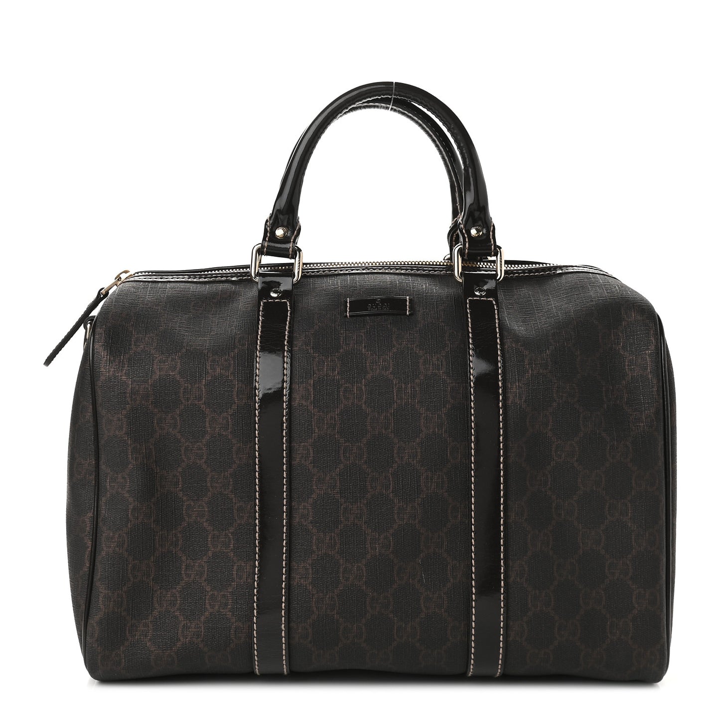 GG Supreme Monogram Medium Boston Dark Brown