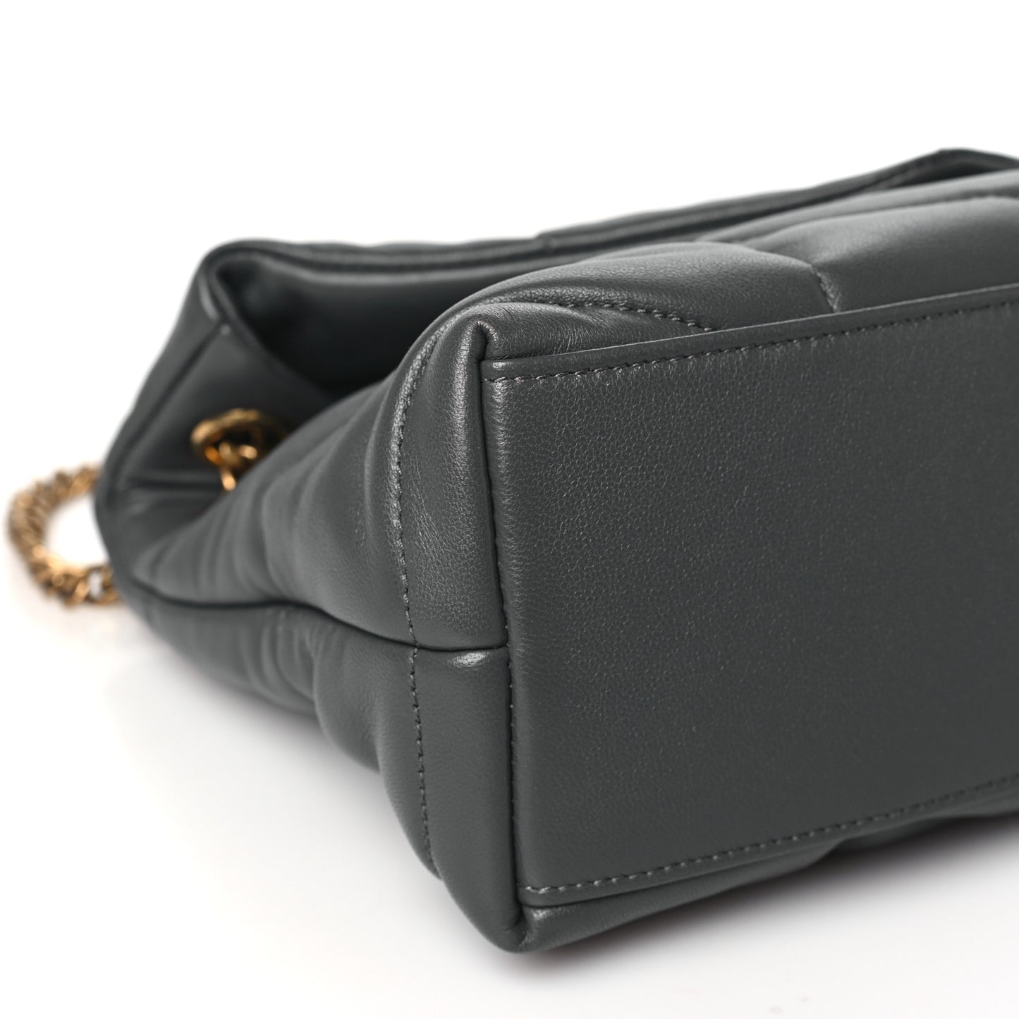 Calfskin Quilted Small Loulou Puffer Monogram Chain Satchel Storm