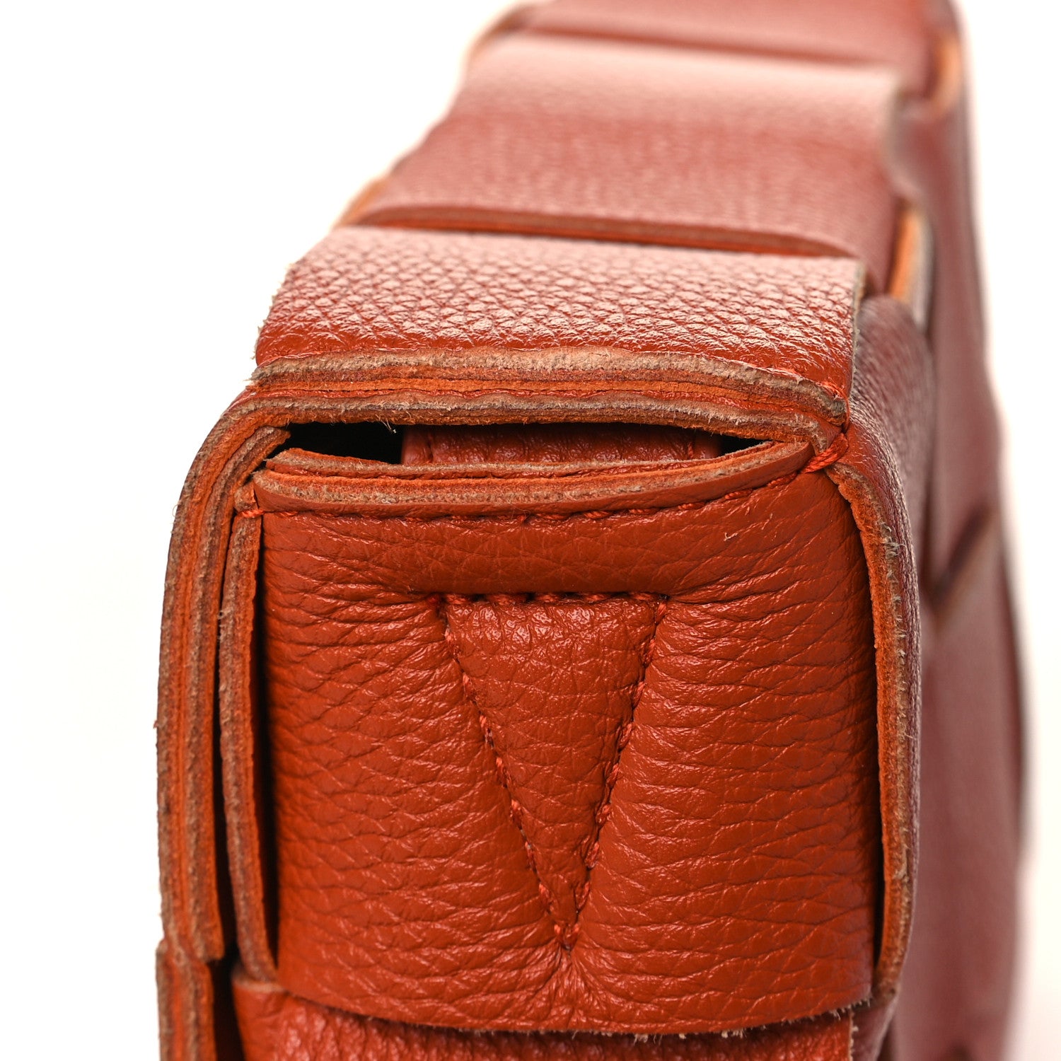 Bottega Veneta Grained Calfskin Intrecciato Cassette Crossbody Bag Maple 10 of 12