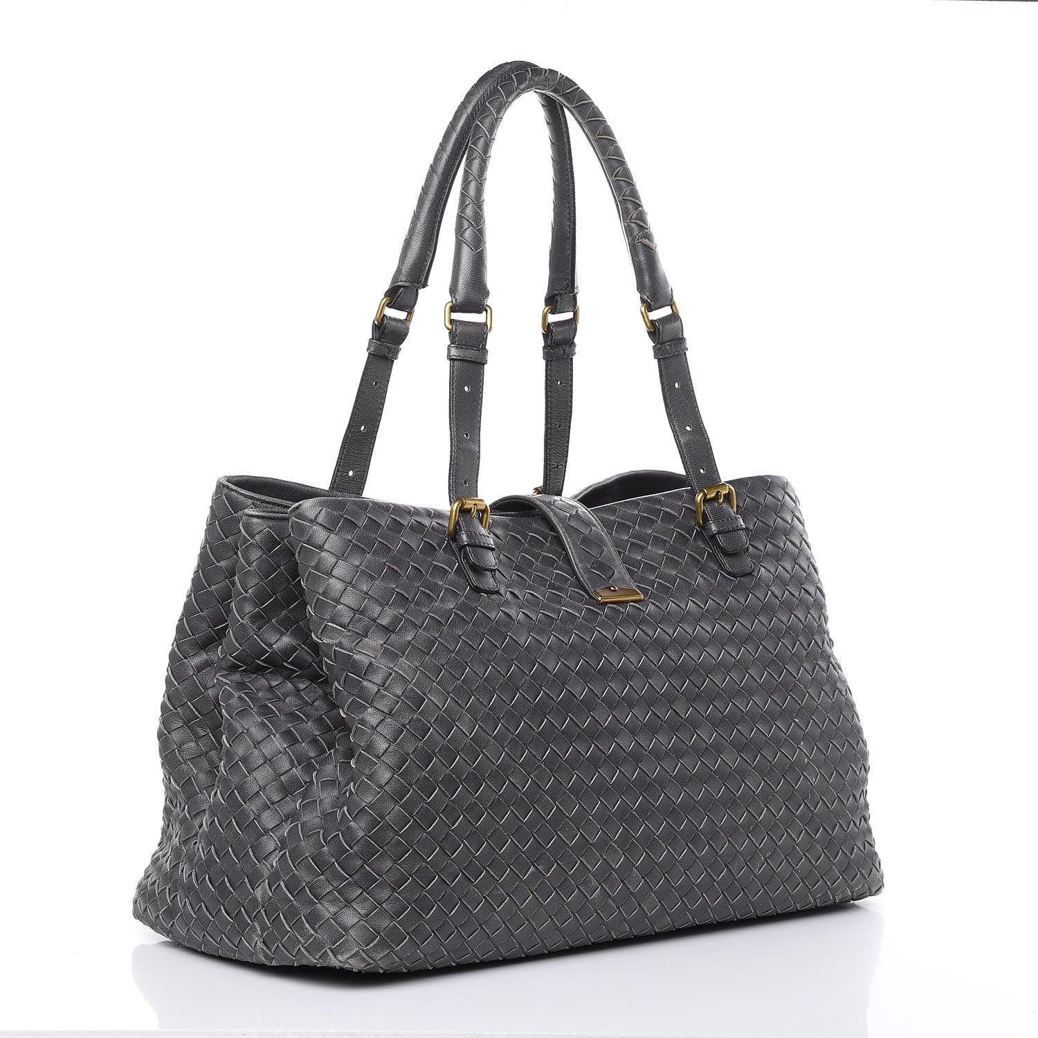 Bottega Veneta Nappa Intrecciato Medium Roma Tote Ferro Gray 3 of 20