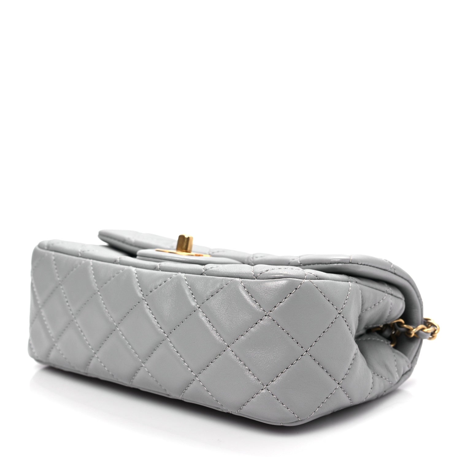 Chanel Lambskin Quilted Mini Rectangular Pearl Crush Flap Grey 8 of 8