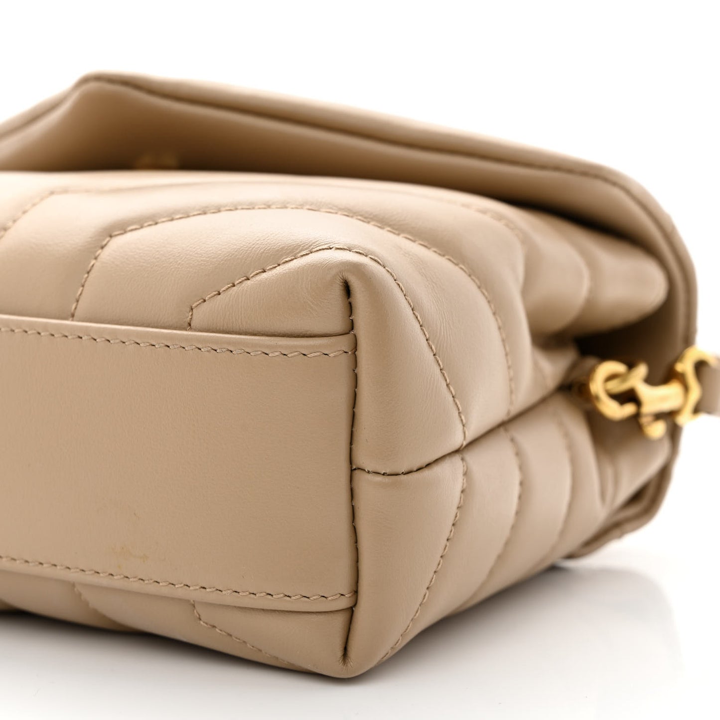 Calfskin Y Quilted Monogram Toy Loulou Crossbody Bag Dark Beige