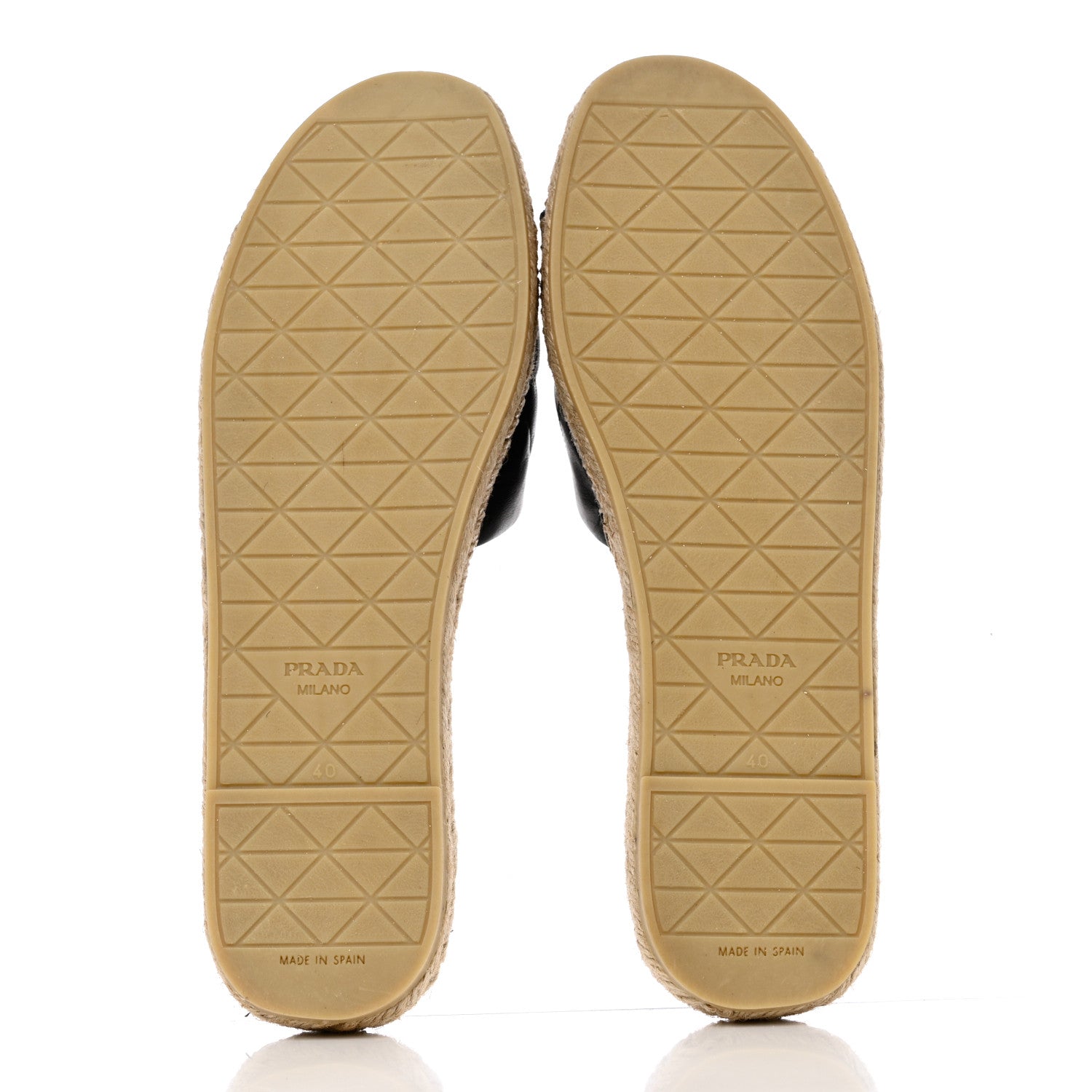 Prada Nappa Logo Quilted Espadrille 20mm Slide Sandals 40 Black 5 of 9