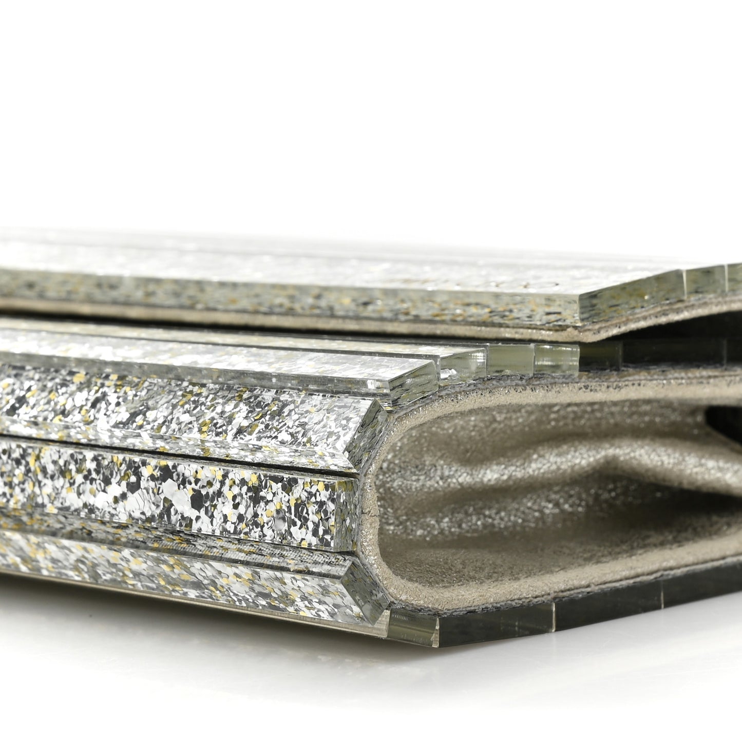 Acrylic Glitter Sweetie Clutch Champagne