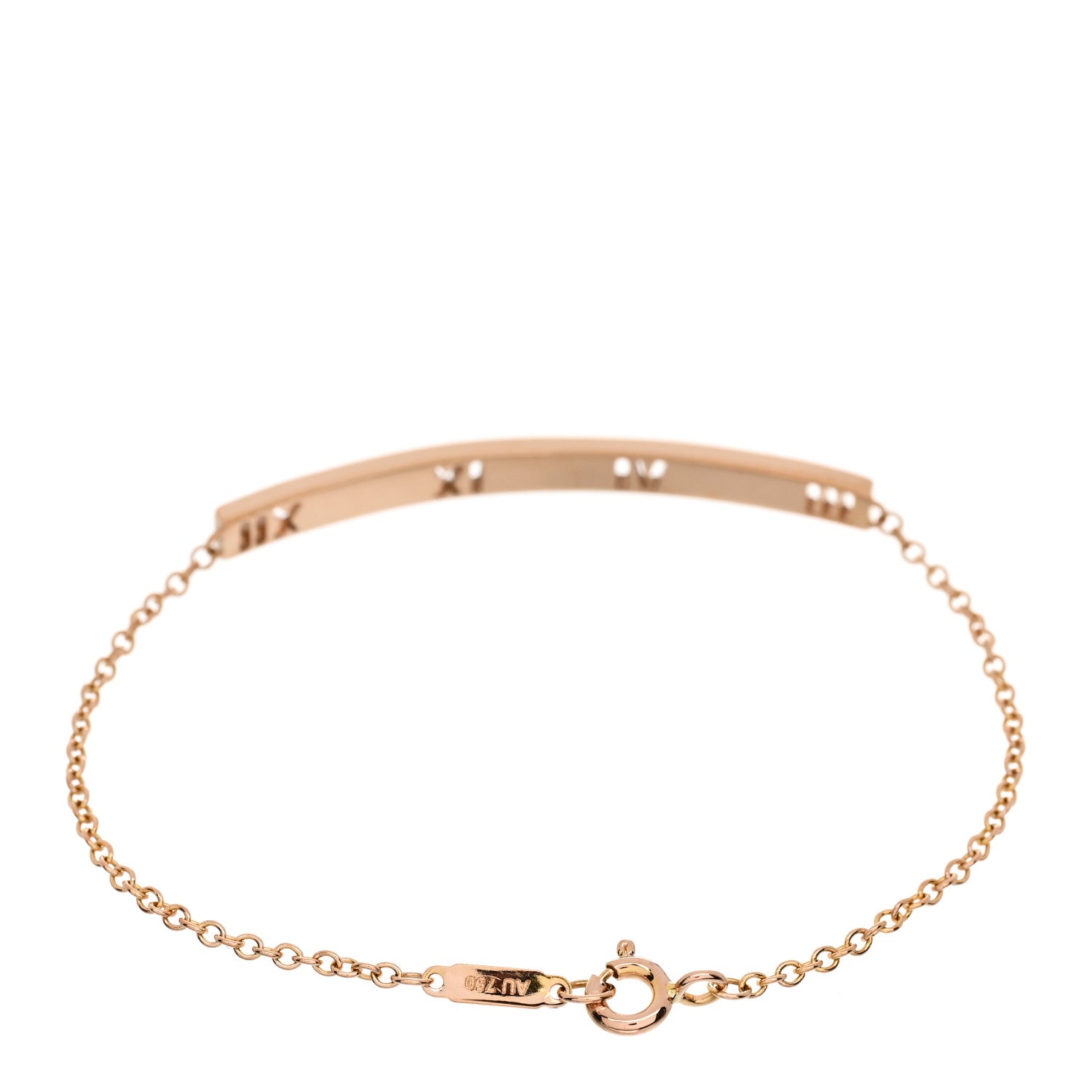 Tiffany 18K Rose Gold Diamond Atlas Bar Pierced Bracelet 2 of 4