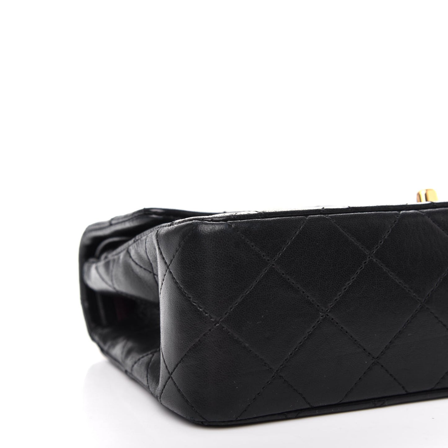 Lambskin Quilted Small Double Flap Black