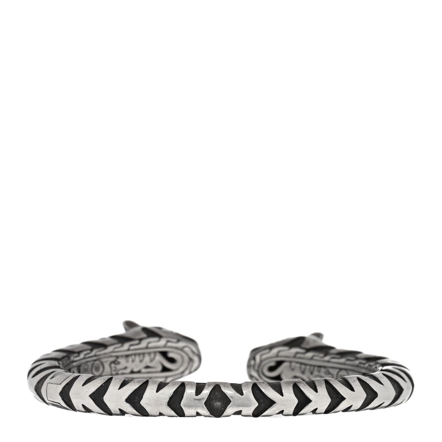 Sterling Silver Blue Topaz Palu Macan Tiger Stripe hinged Cuff Bracelet