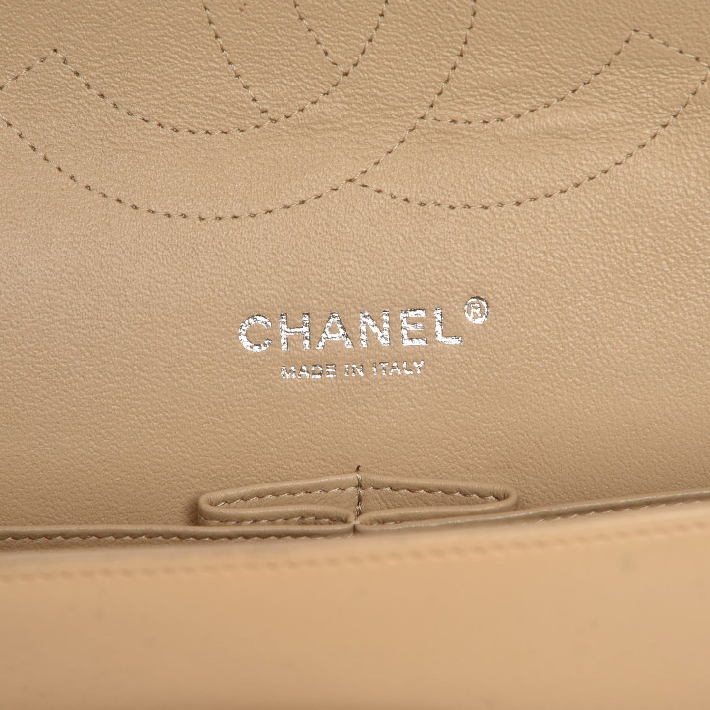 Lambskin Quilted Jumbo Double Flap Beige Clair