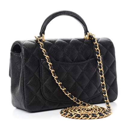Chanel Caviar Quilted Mini Top Handle Rectangular Flap Black 3 of 11