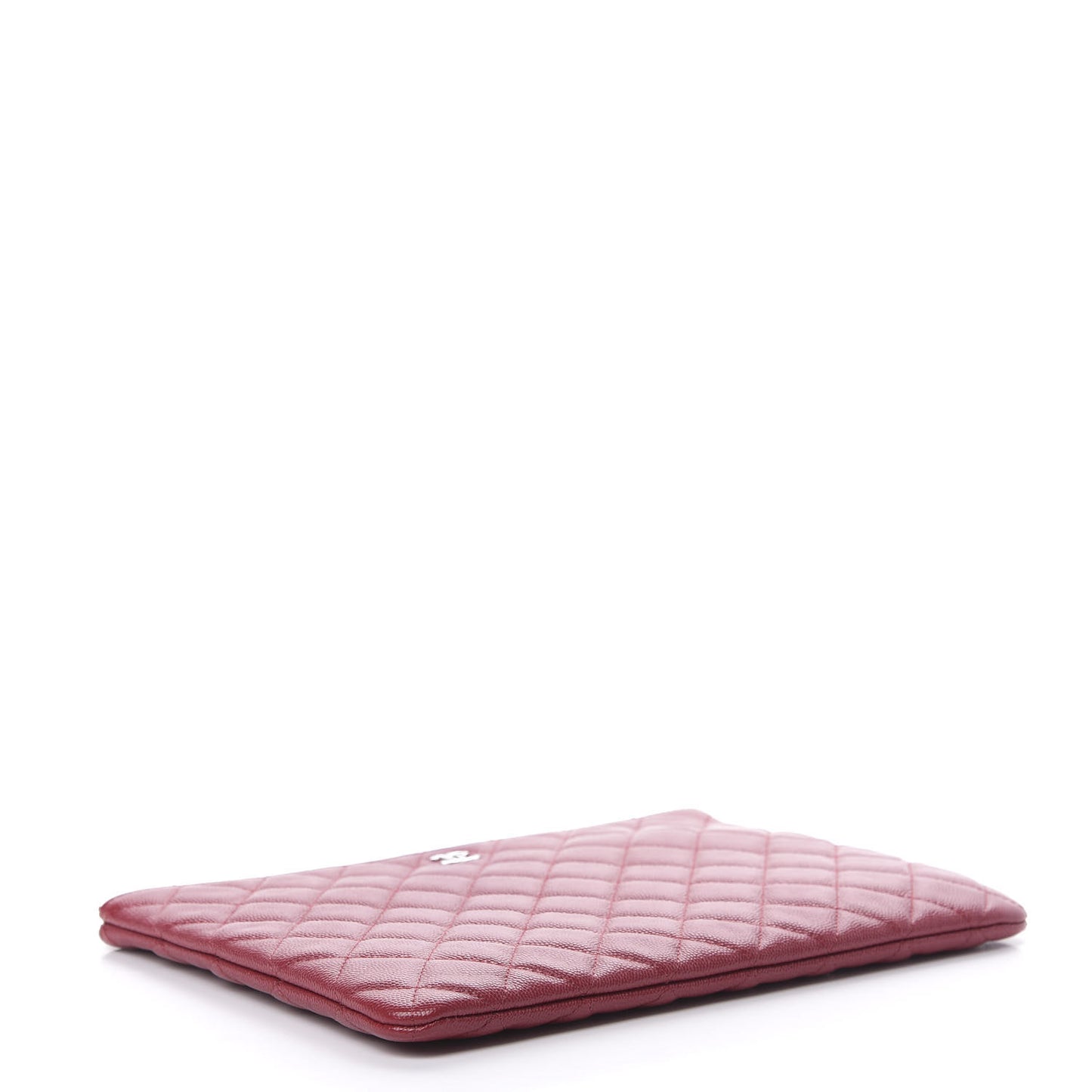 Caviar Quilted Medium Cosmetic Case Dark Red