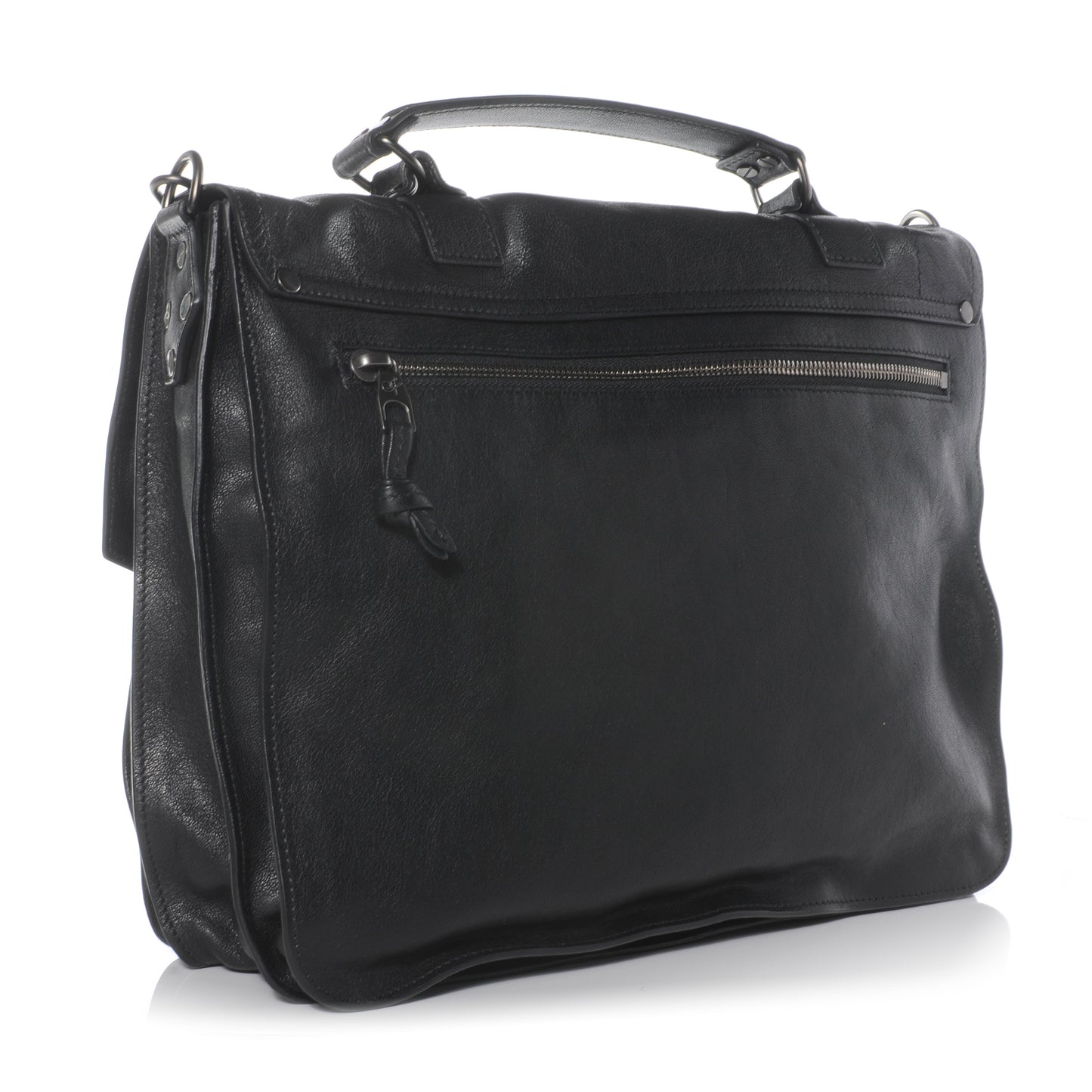 Lambskin PS1 Large Satchel Black