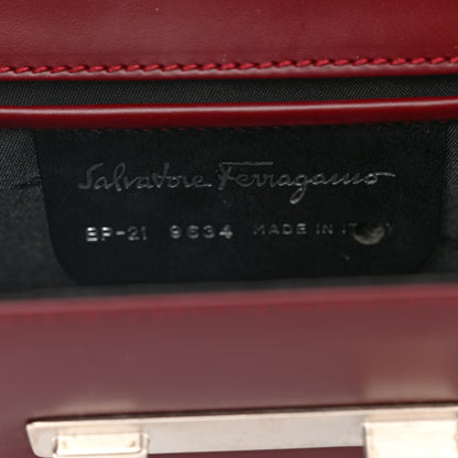 Salvatore Ferragamo Calfskin Gancio Shoulder Bag Burgundy 6 of 11