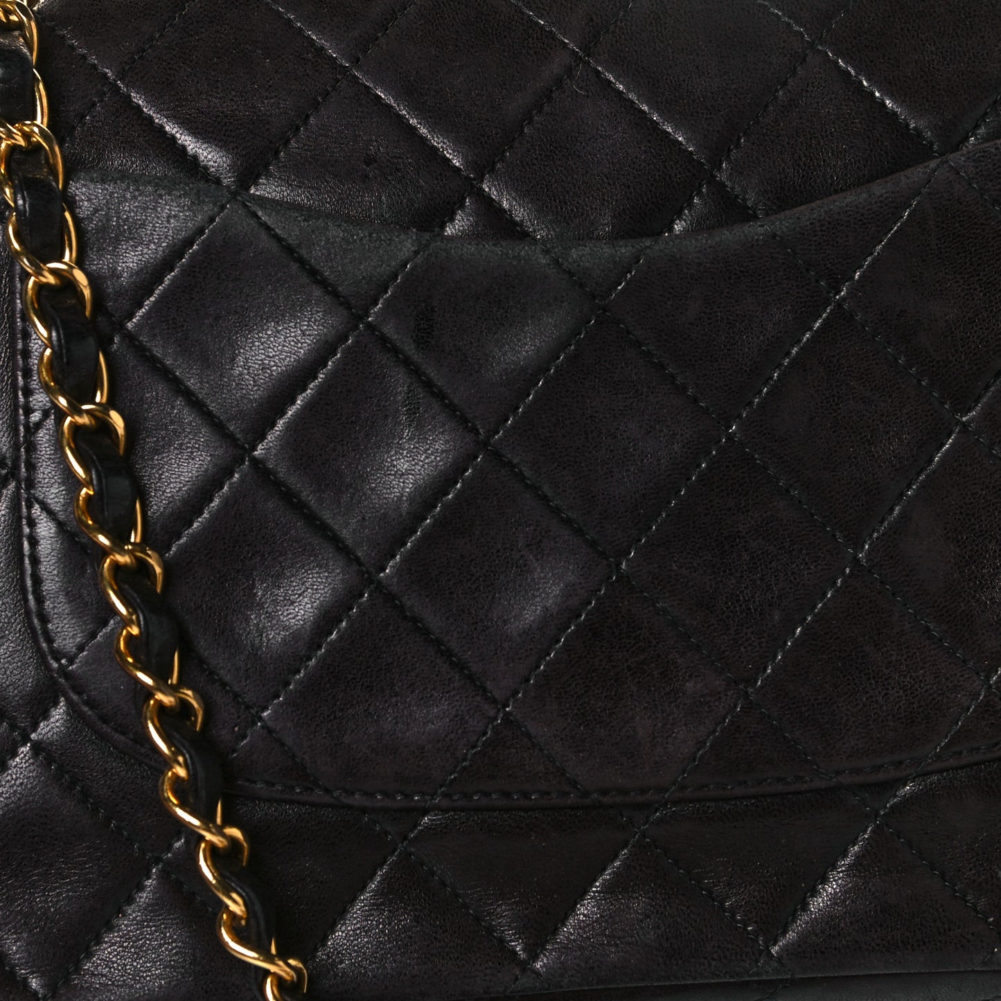 Lambskin Quilted Small Double Flap Black