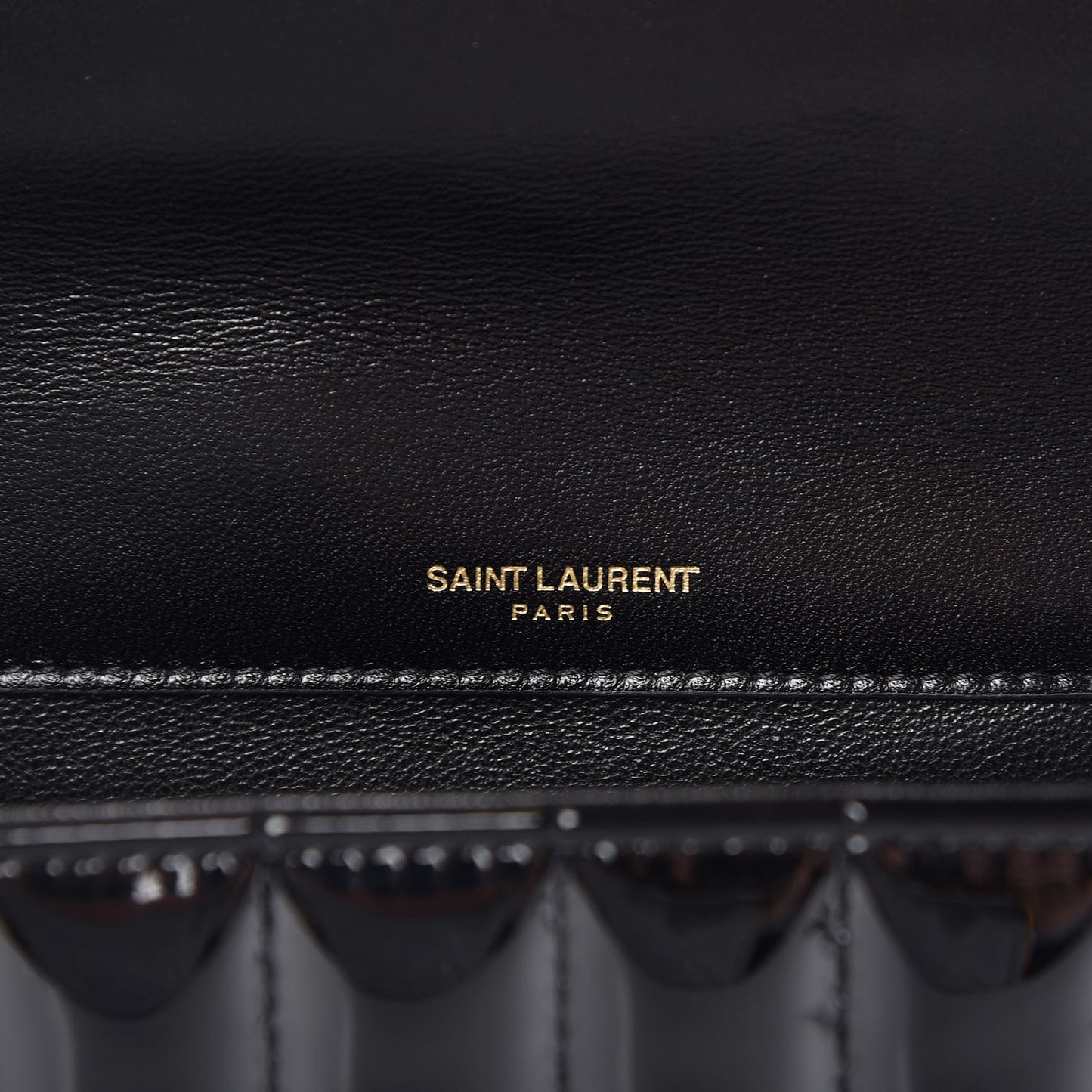 Patent Matelasse Monogram Large Vicky Chain Bag Black