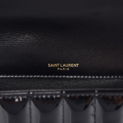 Saint Laurent Patent Matelasse Monogram Large Vicky Chain Bag Black 6 of 8