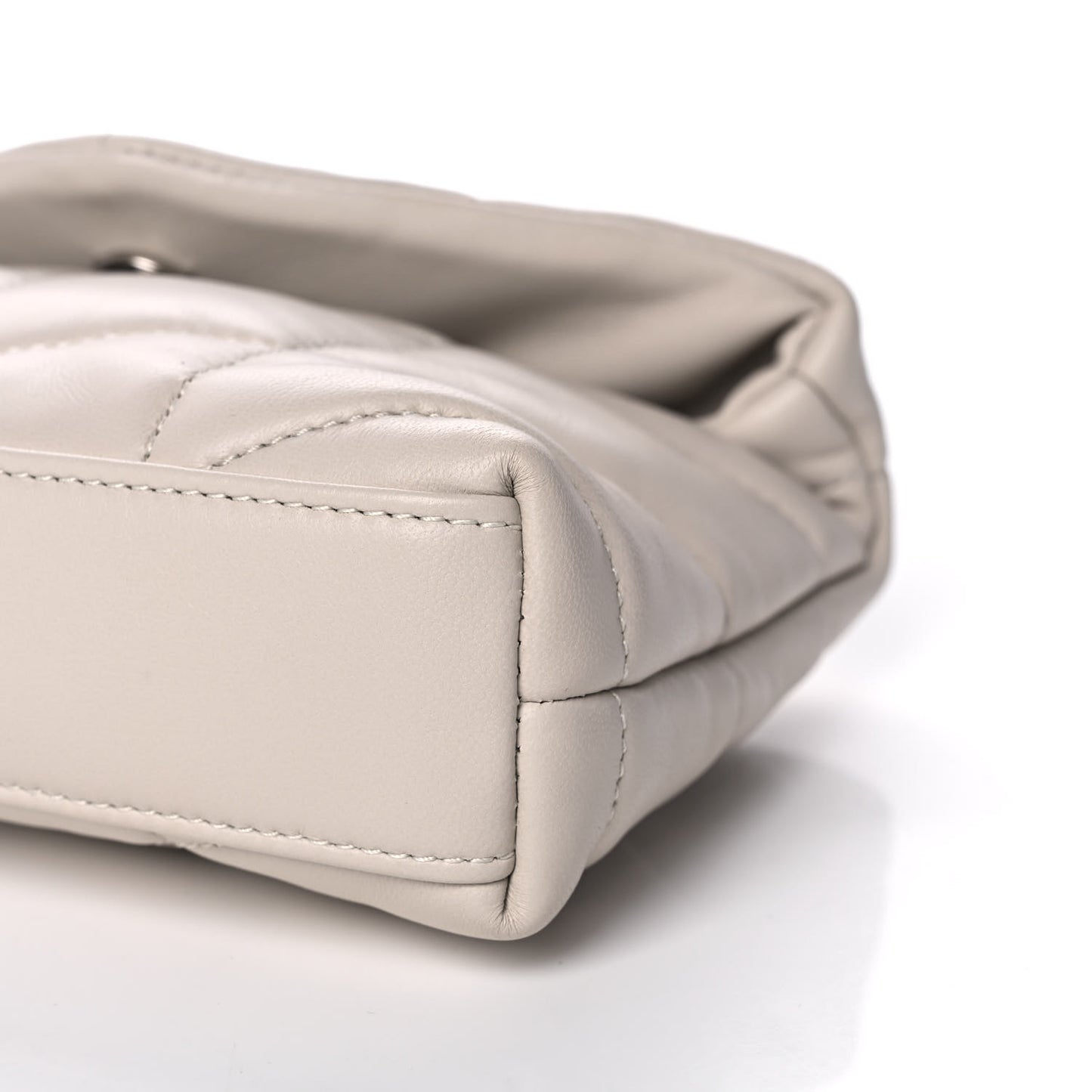Lambskin Monogram Loulou Puffer Pouch Clutch Crema Soft