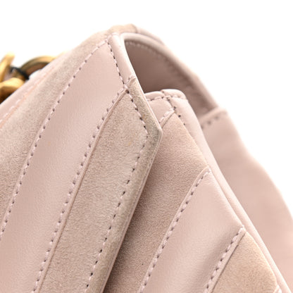 Saint Laurent Calfskin Suede Matelasse Chevron Medium Monogram College Bag Rose Poudre 12 of 15