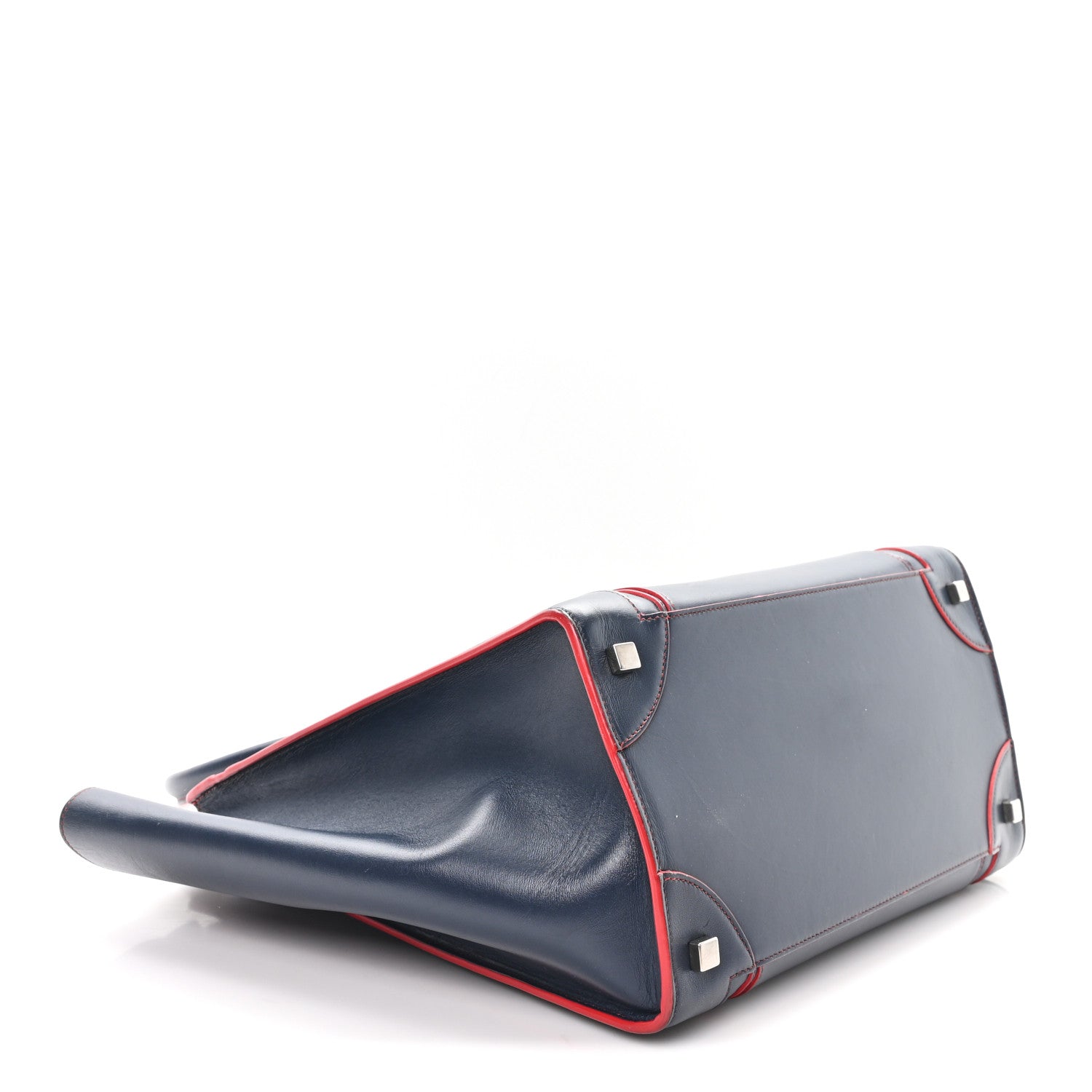 Celine Smooth Calfskin Mini Luggage Navy Red 4 of 9