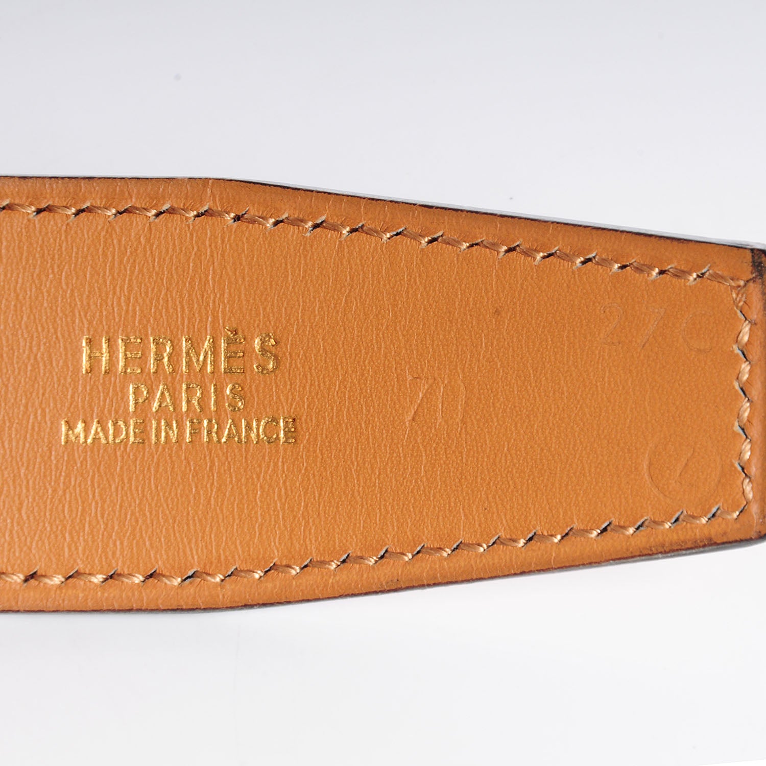 Hermes Ostrich Vache Natural 32mm Polished H Constance Belt 70 Gold 3 of 5