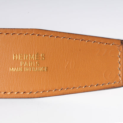 Hermes Ostrich Vache Natural 32mm Polished H Constance Belt 70 Gold 3 of 5