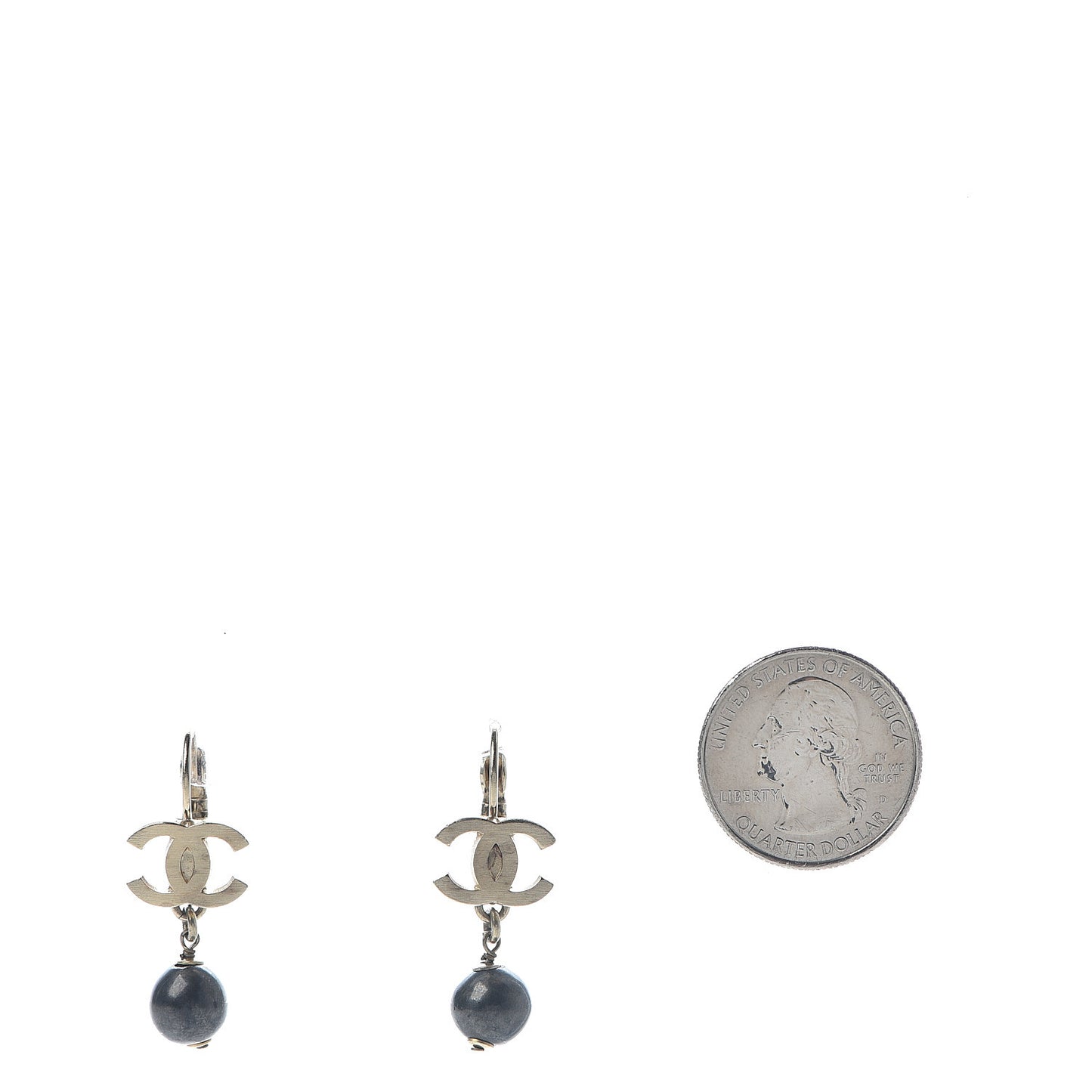 Bead CC Dangle Earrings Gold