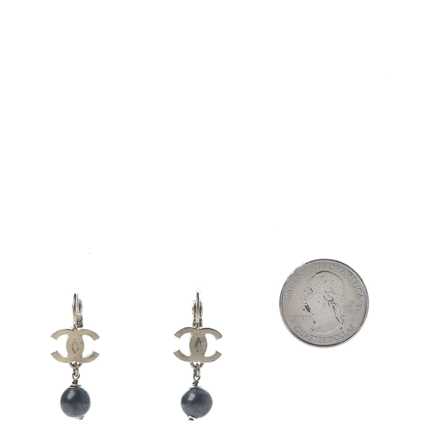 Chanel Bead CC Dangle Earrings Gold 2 of 5