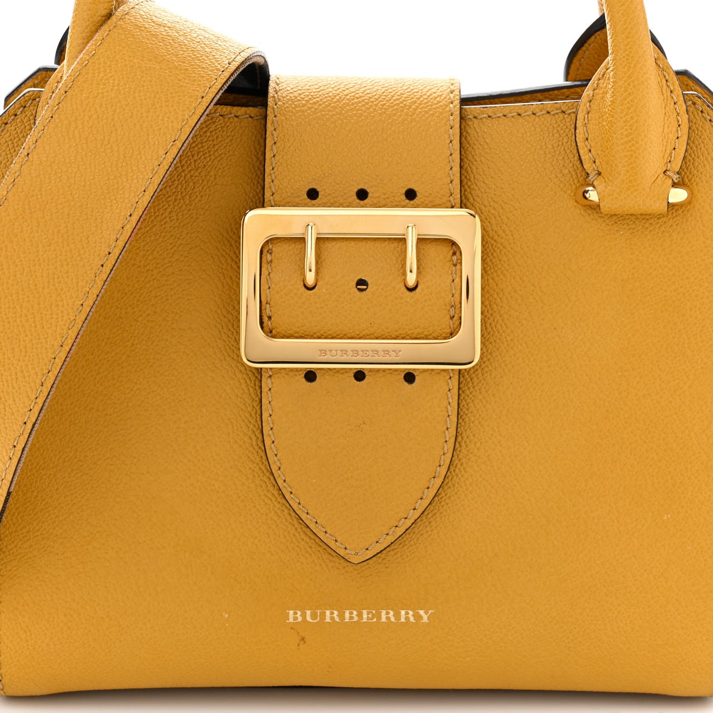 Soft Grain Calfskin Small Buckle Tote Bright Straw