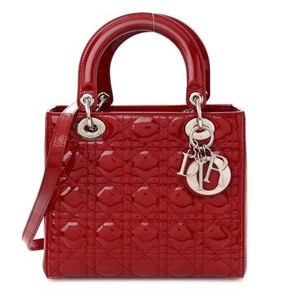 Christian Dior Patent Cannage Medium Lady Dior Red 1 of 9
