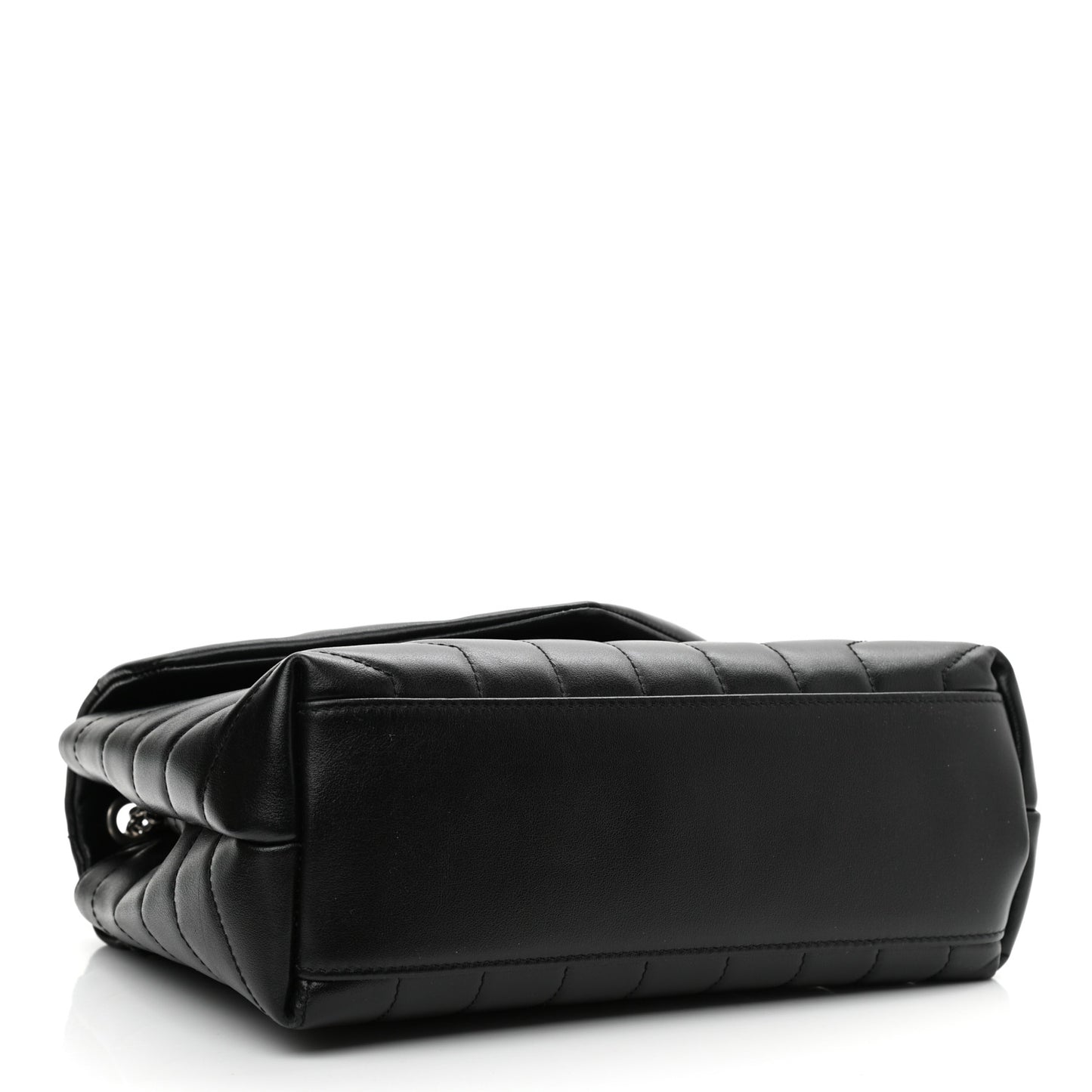 Calfskin Y Quilted Monogram Small Loulou Chain Satchel Black