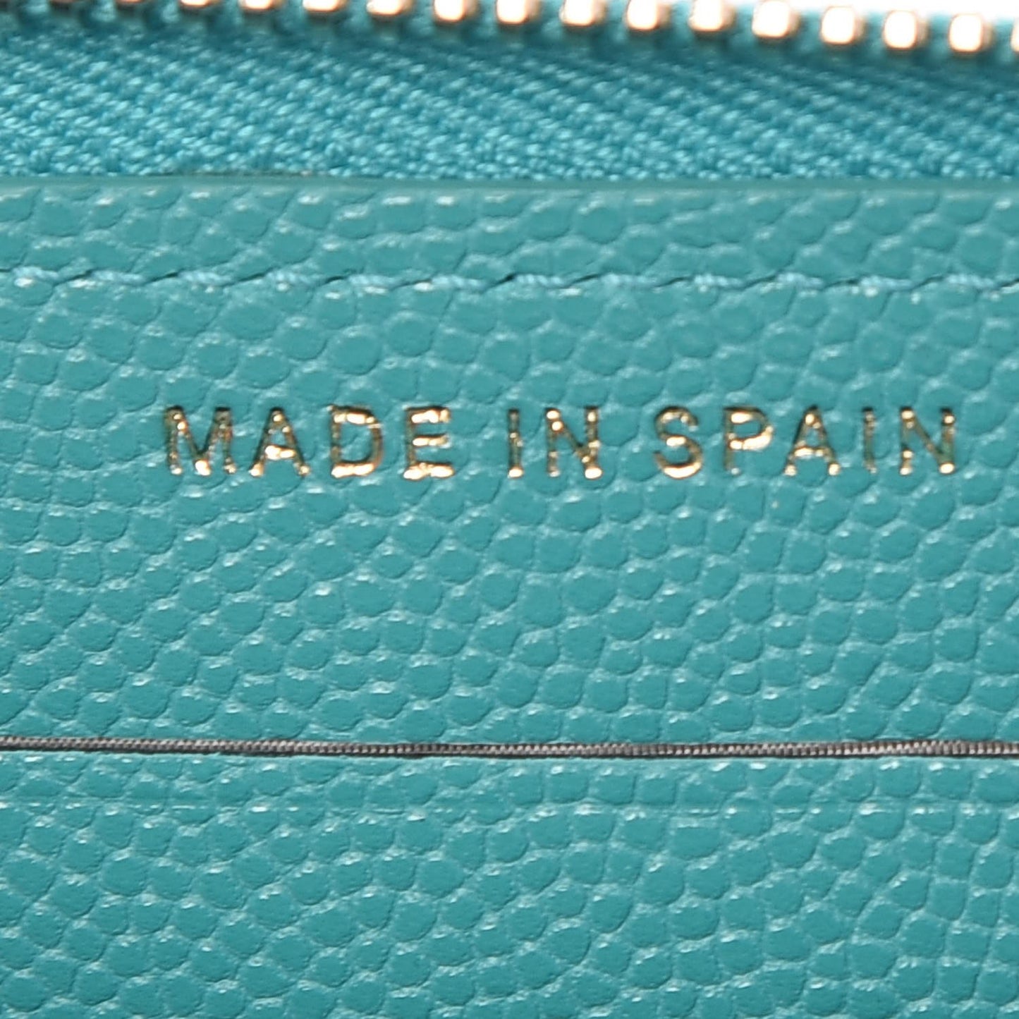 Caviar Quilted Small Zip Around Wallet Turquoise