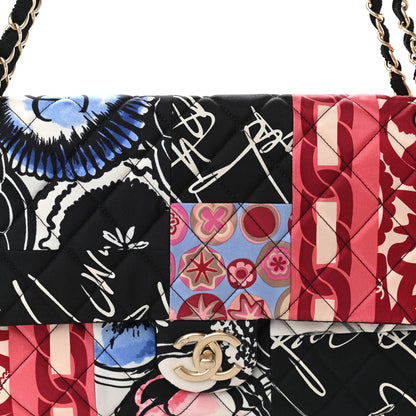 Chanel Fabric Quilted Medium Flap Red Black White 8 of 12