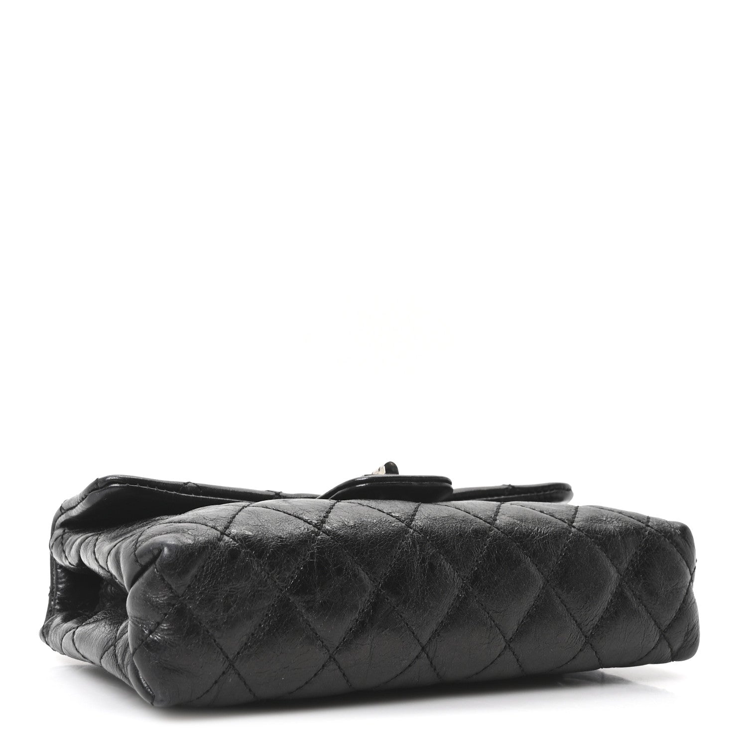 Chanel Glazed Calfskin Quilted 2.55 Reissue Flap Belt Bag Clutch 85 34 Black 3 of 8