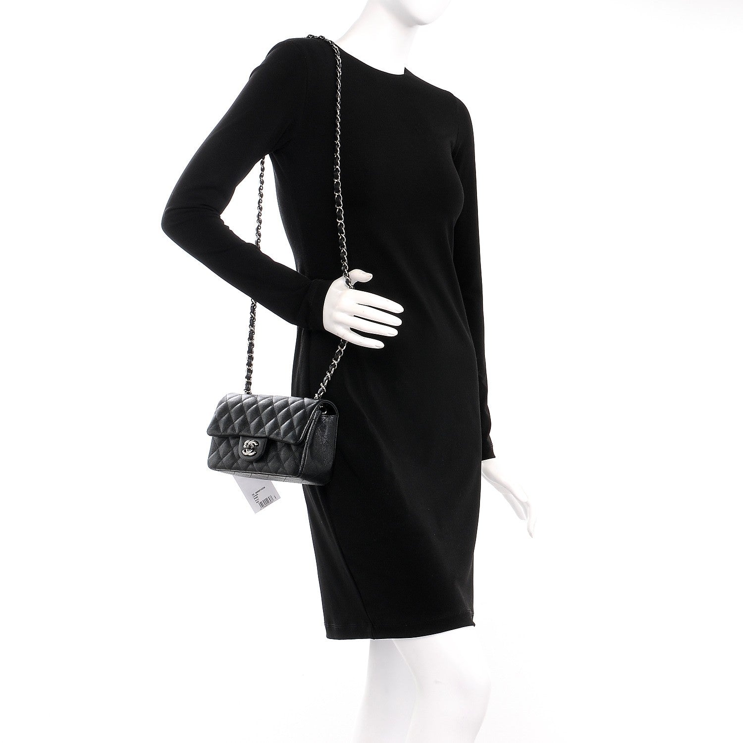 Chanel Iridescent Caviar Quilted Mini Rectangular Flap Black 2 of 9