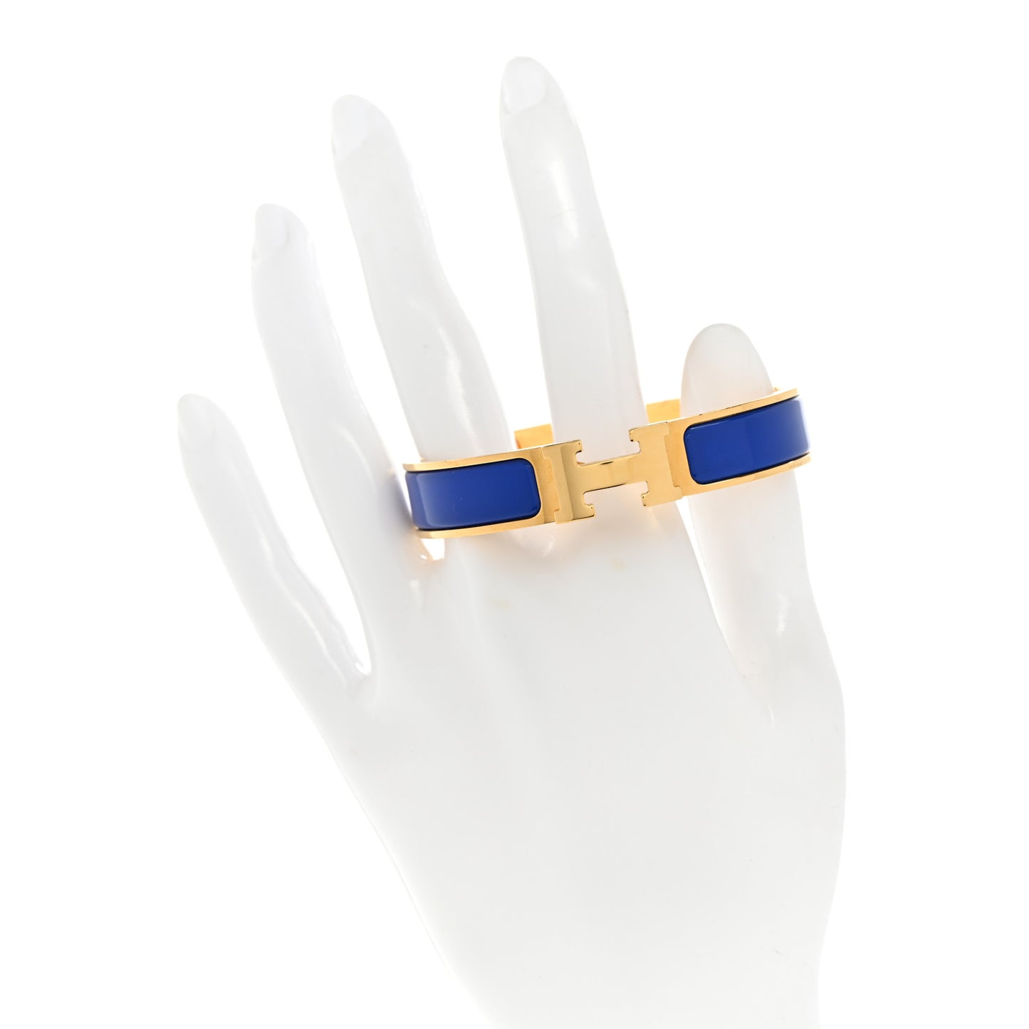 Narrow Enamel Clic Clac H Bracelet PM Bleu Drapeau
